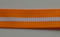 Oranje met witte streep lint O2 (PER 10 cm )