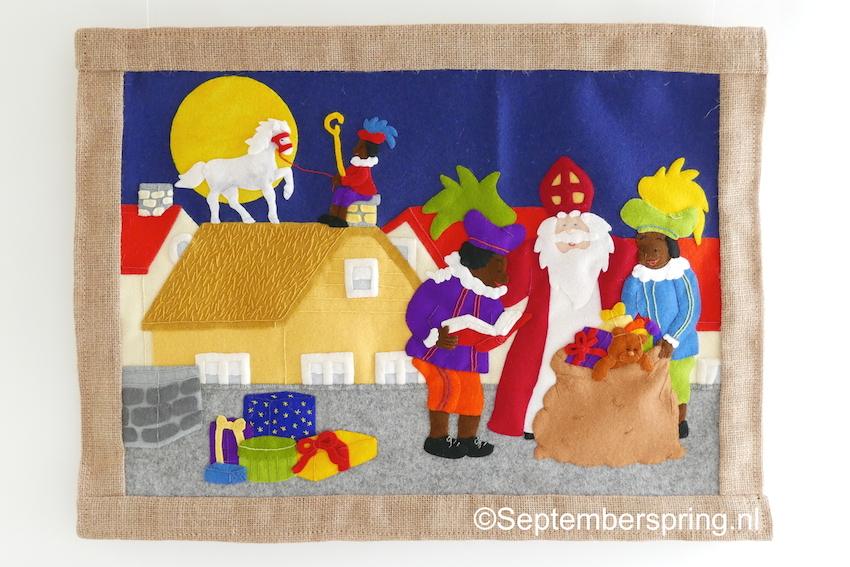 Sinterklaaswandkleed patroonblad - Klik op de afbeelding om het venster te sluiten