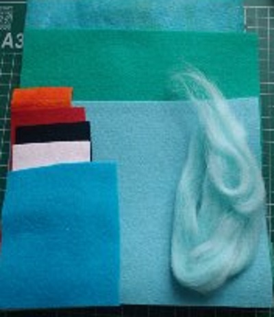 Materiaalpakket Loopdraak aqua nr. 1 Materiaalpakket Loopdraak aqua nr. 1