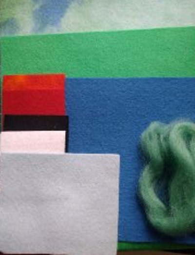Materiaalpakket Loopdraak groen/blauw nr. 2 Materiaalpakket Loopdraak groen/blauw nr. 2
