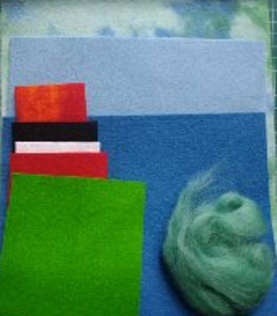 Materiaalpakket Loopdraak blauw/groen nr. 5 Materiaalpakket Loopdraak blauw/groen nr. 5