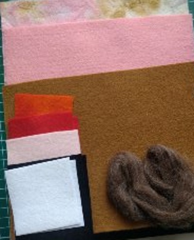 Materiaalpakket Loopdraak roze/bruin nr. 6 Materiaalpakket Loopdraak roze/bruin nr. 6