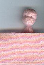 Hoofdje 4,5 cm roze met handjes en neusje
