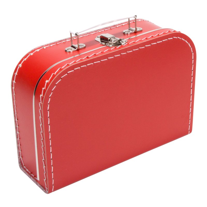 Knuffeltje in rood koffertje pakket